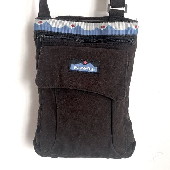 Kavu Dark Brown Adjustable Strap CanvasCrossbody Bag sz S Campcore Hiking Walk - Picture 1 of 8